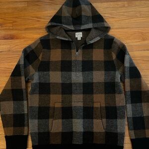 J. Crew Plaid Hooded Sweater